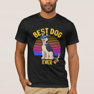 Camiseta Mejor perro husky siberiano jamás retro