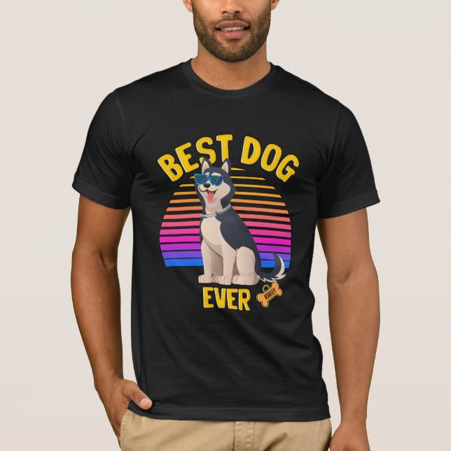 Camiseta Mejor perro husky siberiano jamás retro (Anverso)