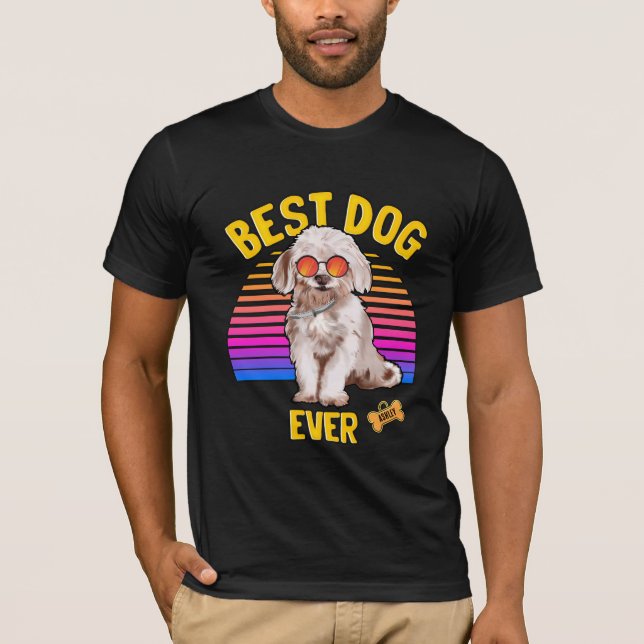 Camiseta Mejor perro maltés jamás retro (Anverso)