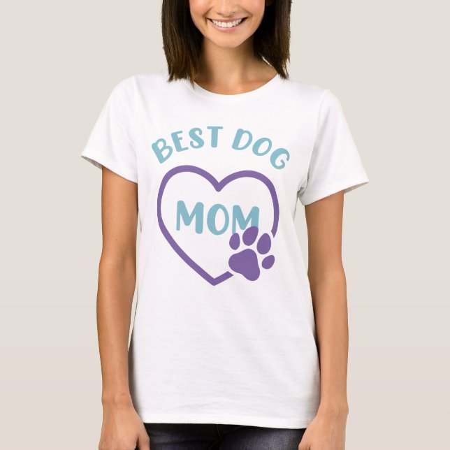 Camiseta Mejor Perro Mamá Corazón W Paw  (Anverso)