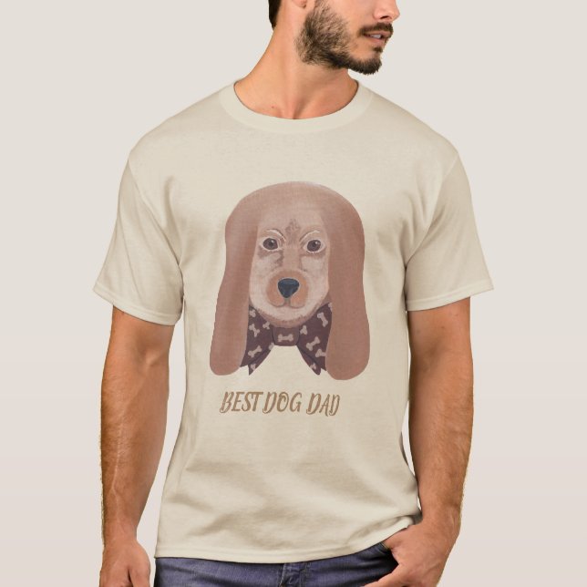 Camiseta Mejor perro papá meneo orejas de perro marrón con  (Anverso)