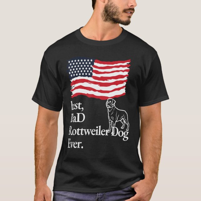 Camiseta Mejor Perro Rottweiler de Papá Nunca Mamá Perro Ba (Anverso)
