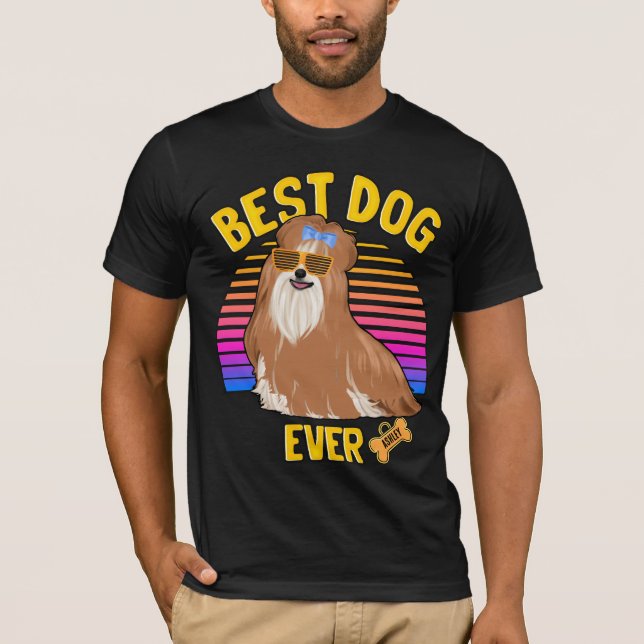 Camiseta Mejor perro Shih tzu de todos los tiempos Retro (Anverso)