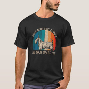 Camiseta Mejor Perro Terrier Escocés Papá Retro Gráfico F