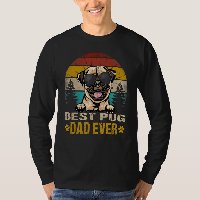 Camiseta Mejor Perro Vintage de Pug Dad (Anverso)