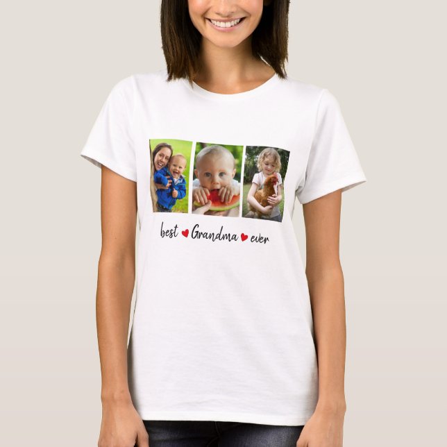 Camiseta Mejor Personalizado fotográfico de la abuela de la (Anverso)