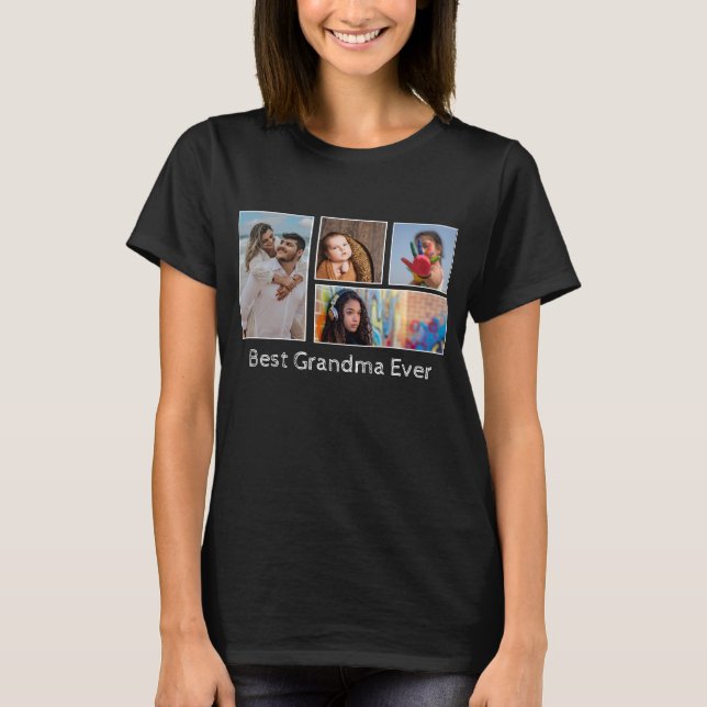 Camiseta Mejor Personalizado fotográfico de la abuela de si (Anverso)