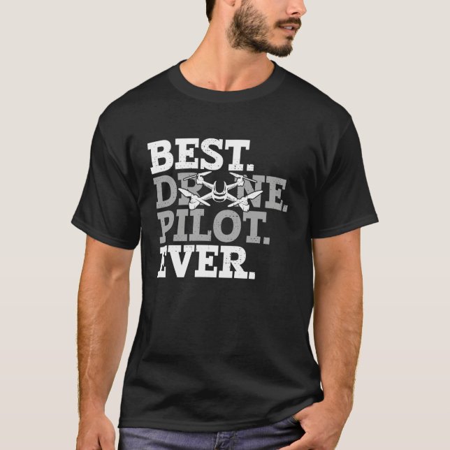 Camiseta Mejor Piloto de Drones FAA Certificado Comercial Q (Anverso)