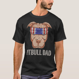 Camiseta Mejor Pitbull Dad American Flag Bandana Pit Bull D