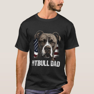 Camiseta Mejor Pitbull Dad Bandera Americana Pitbull