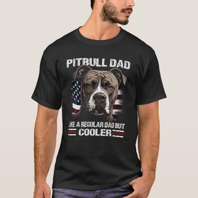 Camiseta Mejor Pitbull Papa American Flag Pitbull T Shir (Anverso)