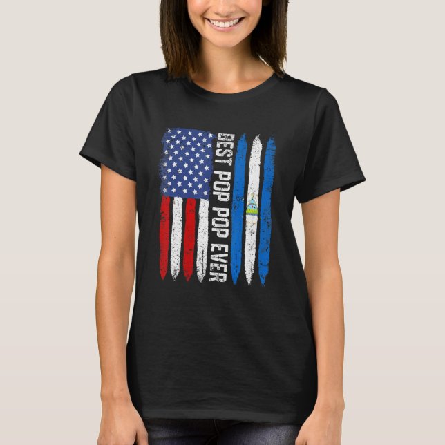 Camiseta Mejor Pop del Día del Padre Nicaragua Bandera Esta (Anverso)