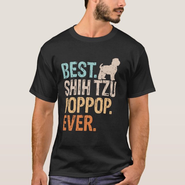 Camiseta Mejor Pop-Pop Shih Tzu Perro Perro Atropellado Abu (Anverso)