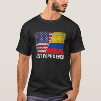 Camiseta Mejor Poppa del Día del Padre Colombia Bandera de