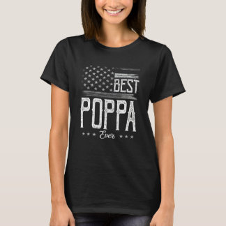 Camiseta Mejor Poppa jamás Abuelo de Bandera Americana