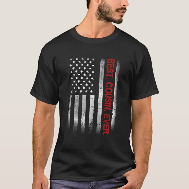 Camiseta Mejor Primo Que Nunca Vintage Bandera Estadouniden (Anverso)