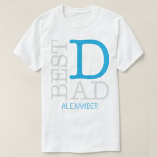 Camiseta Mejor Purpurina de plata azul de papá personalizad