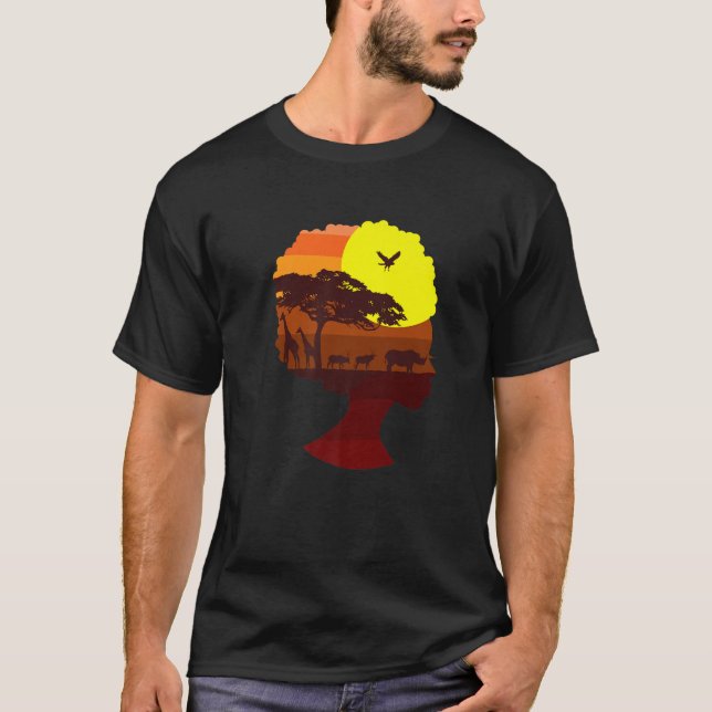 Camiseta Mejor regalo de reina africana | Black Roots Safar (Anverso)