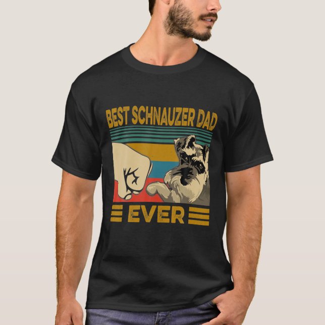 Camiseta Mejor regalo del Día del Padre Retro de Schnauzer  (Anverso)