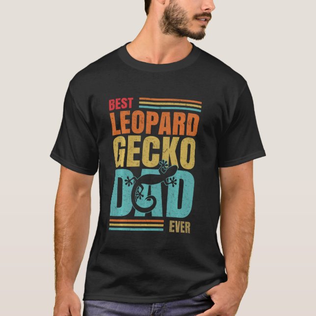 Camiseta Mejor Reptile Gecko Leopard Dad (Anverso)