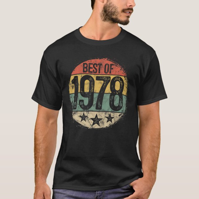 Camiseta Mejor Retro Circular De 1978 43º Cumpleaños 43 Año (Anverso)