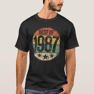 Camiseta Mejor Retro Circular De 1987 34º Cumpleaños 34 Año