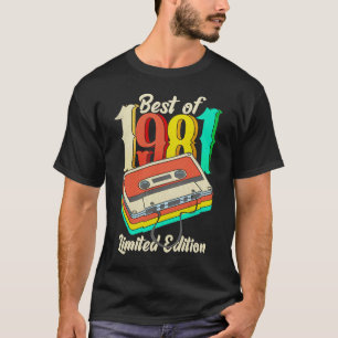 Camiseta Mejor Retro de Cinta Cassette 1981 40th Birthday D