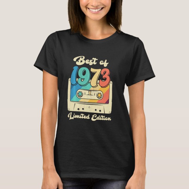 Camiseta Mejor Retro De La Cinta Cassette 1973 48º Cumpleañ (Anverso)