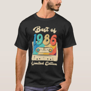 Camiseta Mejor Retro De La Cinta Cassette 1986 36º Cumpleañ
