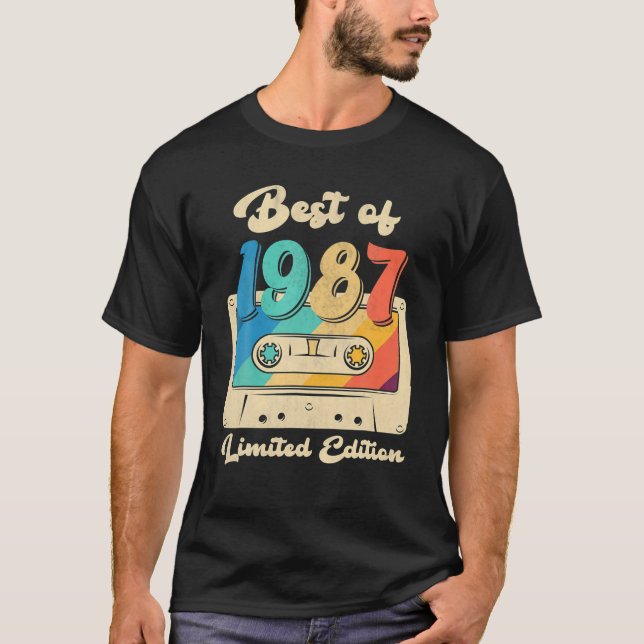 Camiseta Mejor Retro De La Cinta Cassette 1987 35º Cumpleañ (Anverso)