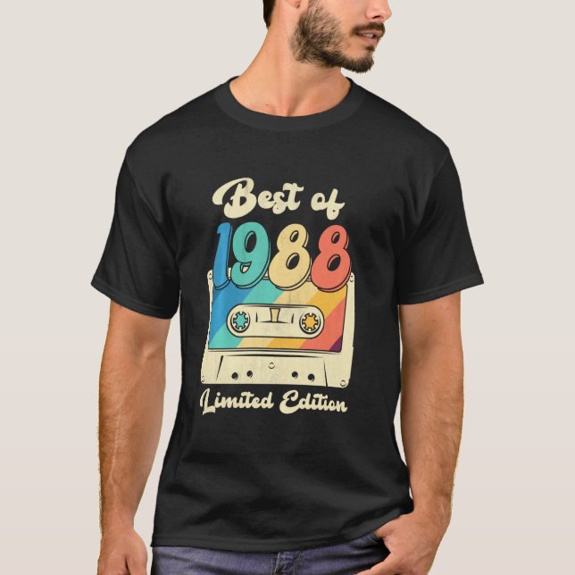 Camiseta Mejor Retro De La Cinta Cassette 1988 34th Birthda (Anverso)