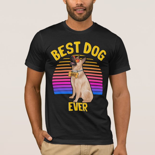 Camiseta Mejor retro de perro pastor alemán (Anverso)