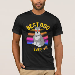 Camiseta Mejor Retro de Perro Schnauzer en Miniatura