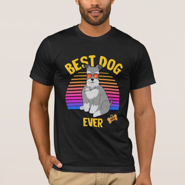 Camiseta Mejor Retro de Perro Schnauzer en Miniatura (Anverso)
