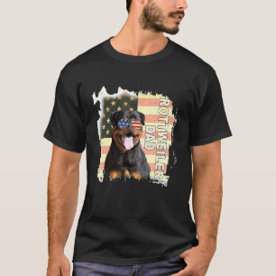 Camiseta Mejor Rottweiler Dad Ever Bandera Estadounidense 4