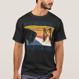 Camiseta Mejor Sheepdog de Shetland Sheltie Dad Ever Vintag