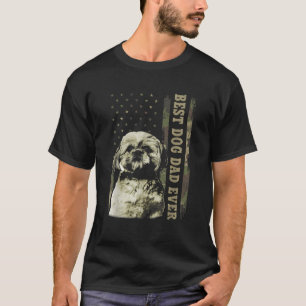 Camiseta Mejor Shih Tzu Dad Nunca Camo American Flag Dog Da