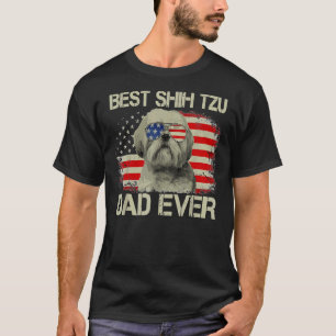 Camiseta Mejor Shih Tzu Dad Nunca Perro Bandera Americana