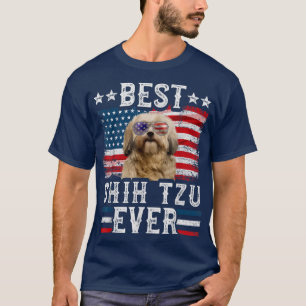 Camiseta Mejor Shih Tzu Jamás Bandera Estadounidense 4 De J