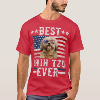 Camiseta Mejor Shih Tzu Jamás Bandera Estadounidense 4 De J