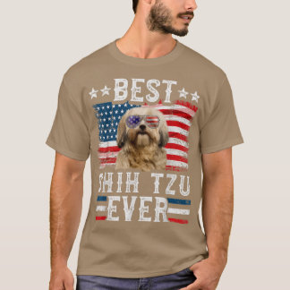 Camiseta Mejor Shih Tzu Jamás Bandera Estadounidense 4 De J