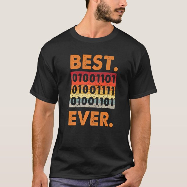 Camiseta Mejor software para desarrolladores de código bina (Anverso)