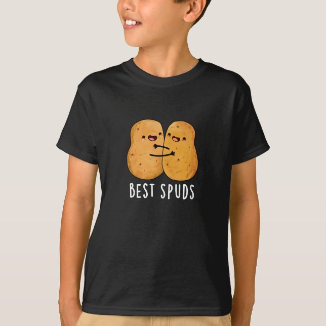 Camiseta Mejor Spuds Funny Mejor Buddies Potato Pun Dark BG (Anverso)