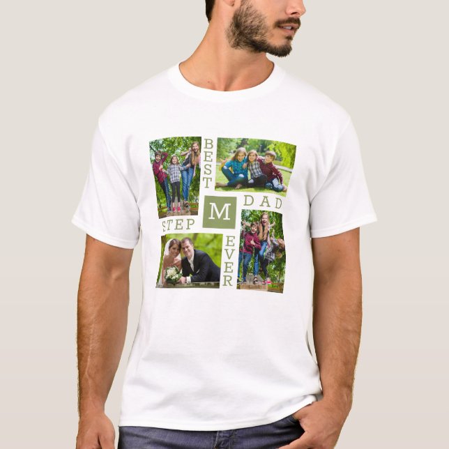 Camiseta Mejor Stepdad del Collage de fotos 4 (Anverso)