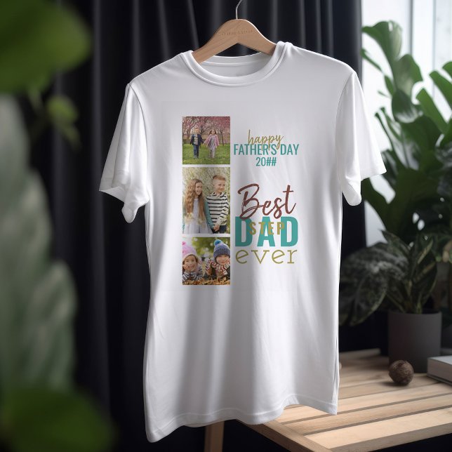 Camiseta Mejor Stepdad del Día de los Padres Collages de fo (Subido por el creador)