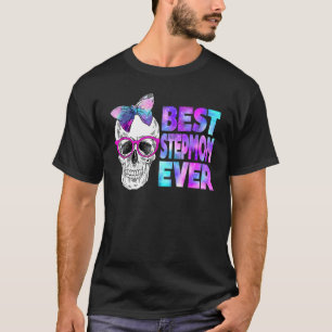 Camiseta Mejor Stephann Skull Pink Bow Tie Galaxy Madre