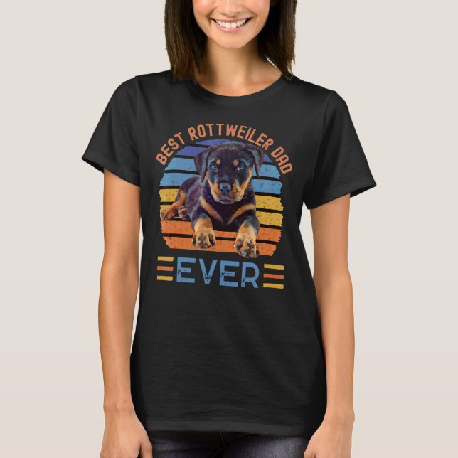 Camiseta Mejor Tee del Día del Padre Perro Rottweiler (Anverso)