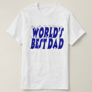 Camiseta Mejor texto en azul 3D para papá