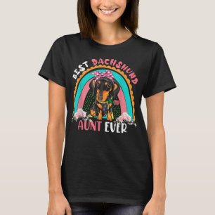 Camiseta Mejor Tía De Dachshund, Perro Con Flores De Arcoir