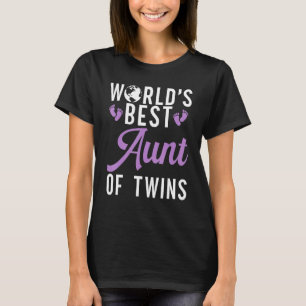 Camiseta Mejor tía del mundo de gemelos   Tía de gemelos